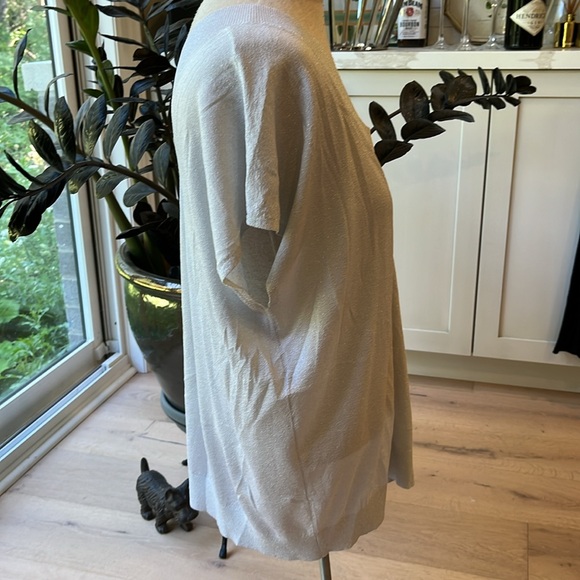 EUC judith & charles metallic silver v neck drop shoulder sweater - Picture 4 of 8